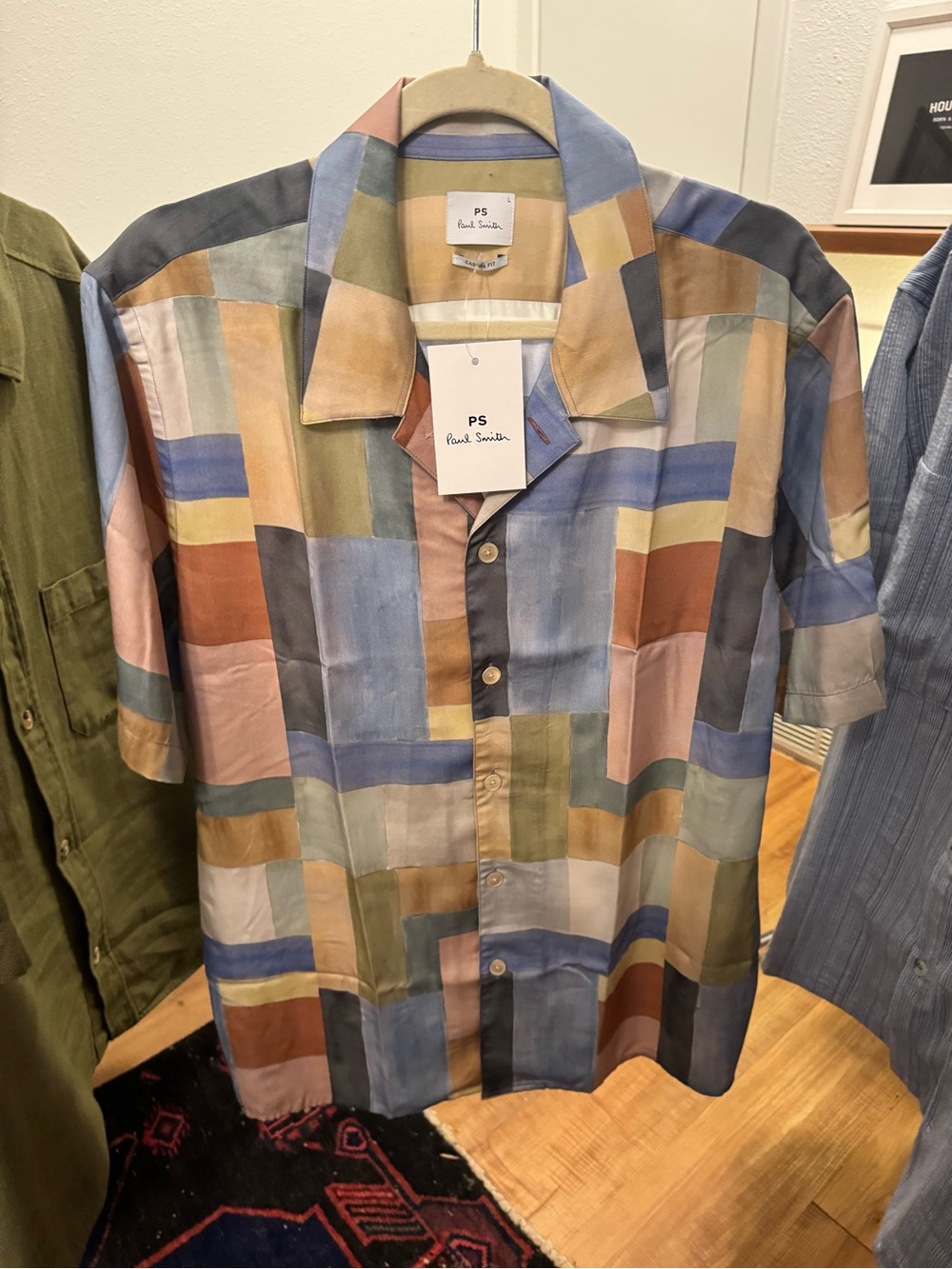 PS Paul Smith Colourblock Print Camp Shirt NWT